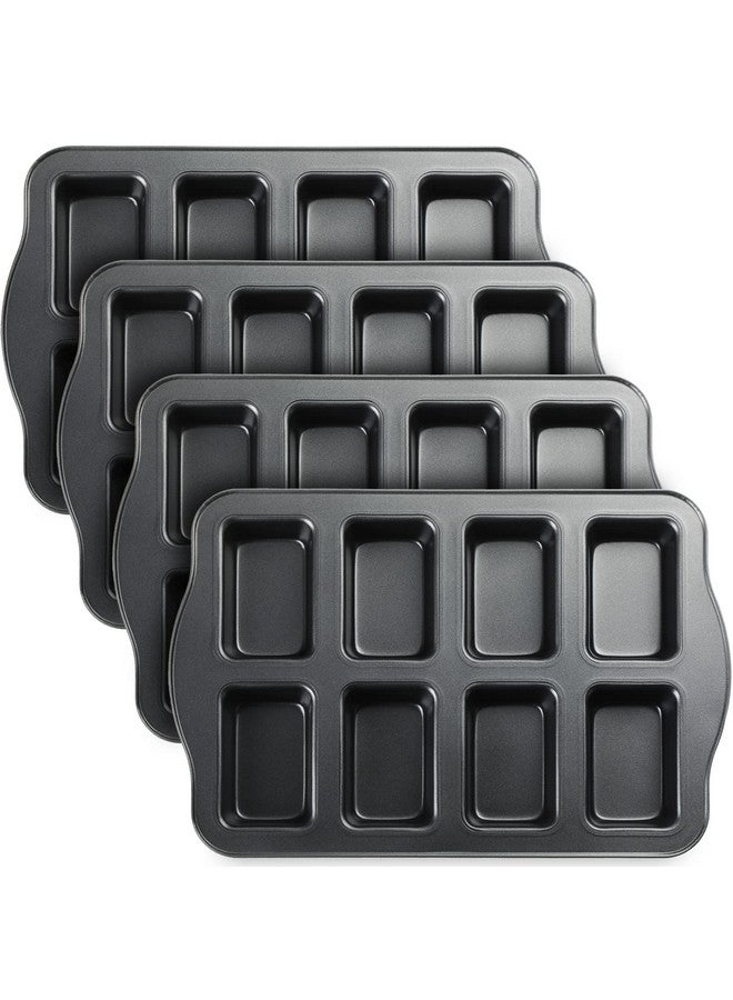 Yinder 4 Pcs Mini Loaf Pan, Carbon Steel with Non-Stick Coating, Rectangular, 17 x 9.45 x 1.18 Inch, Black Gray - Image 1