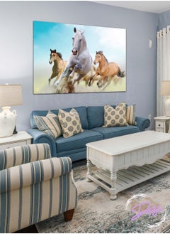 Beautiful Running Horses Decorative Wall Art Wall Decor Card Board MDF Home Decor  For Drawing Room, Living Room, Bedroom, Kitchen or Office 60CM x 40CM
