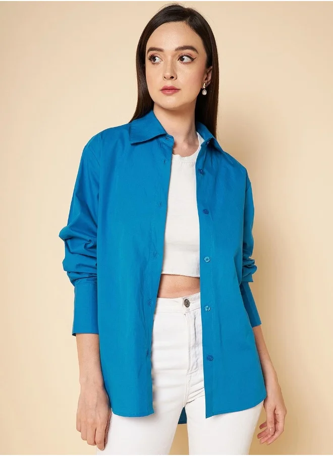 HIGH STAR Women Blue Shirt
