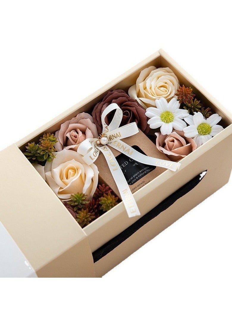 ARNOTEC Scented Candles, Natural Soy Wax, Artificial Flower, Gift Set, Scented Candles for Women, Wedding, Valentine's Day, Christmas, Mother's Day (Rose) - Image 4