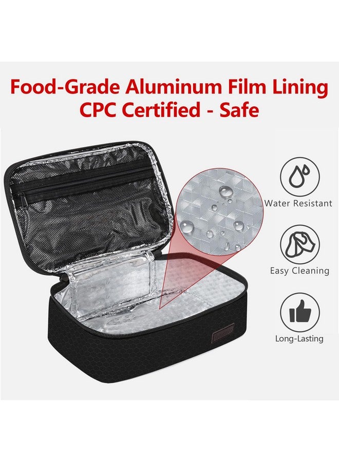 Gloppie Small Lunch Bag for Adults & Kids - Compact Insulated Lunch Box, Durable & Food-Grade Lining | Portable Cooler for Work, School, Travel (Black Honeycomb) - Image 5