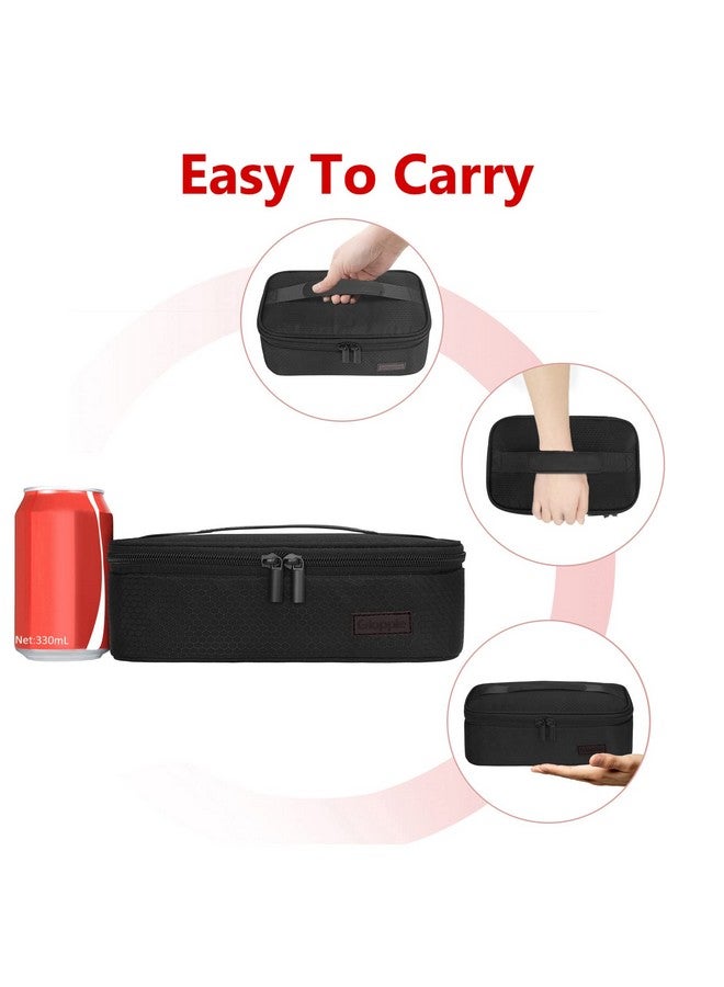 Gloppie Small Lunch Bag for Adults & Kids - Compact Insulated Lunch Box, Durable & Food-Grade Lining | Portable Cooler for Work, School, Travel (Black Honeycomb) - Image 2