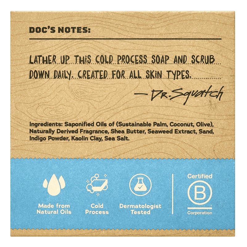 Dr. Squatch Natural Menâ€™s Bar Soap - Cold Process Body Soap Bar with Natural Oils - Gifts for Men - Coastal Mist (5 oz, 3-Pack) - Image 2