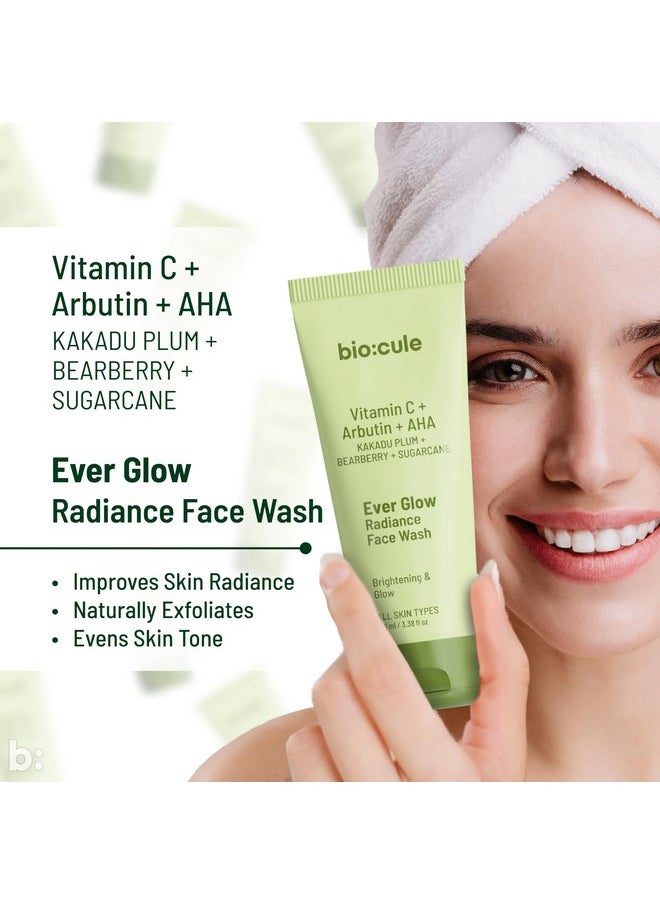 Biocule Ever Glow Radiance Face Wash For Glowing & Even Skin Tone, With Vitamin C From Kakadu Plum, Arbutin From Bearberry & Glycolic Acid From Sugarcane, Glow Face Wash For All Skin Types, 15Ml  - Image 2