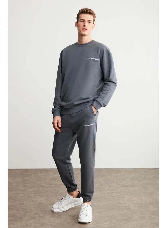 GRIMELANGE Darrıt Men's Comfort Dark Grey Sweatpants