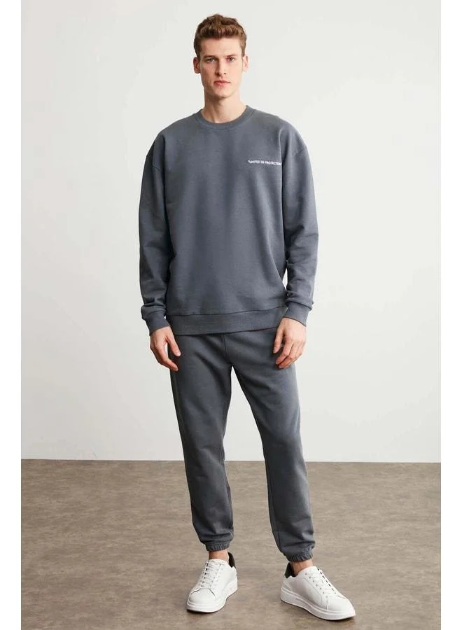 GRIMELANGE Darrıt Men's Comfort Dark Grey Sweatpants