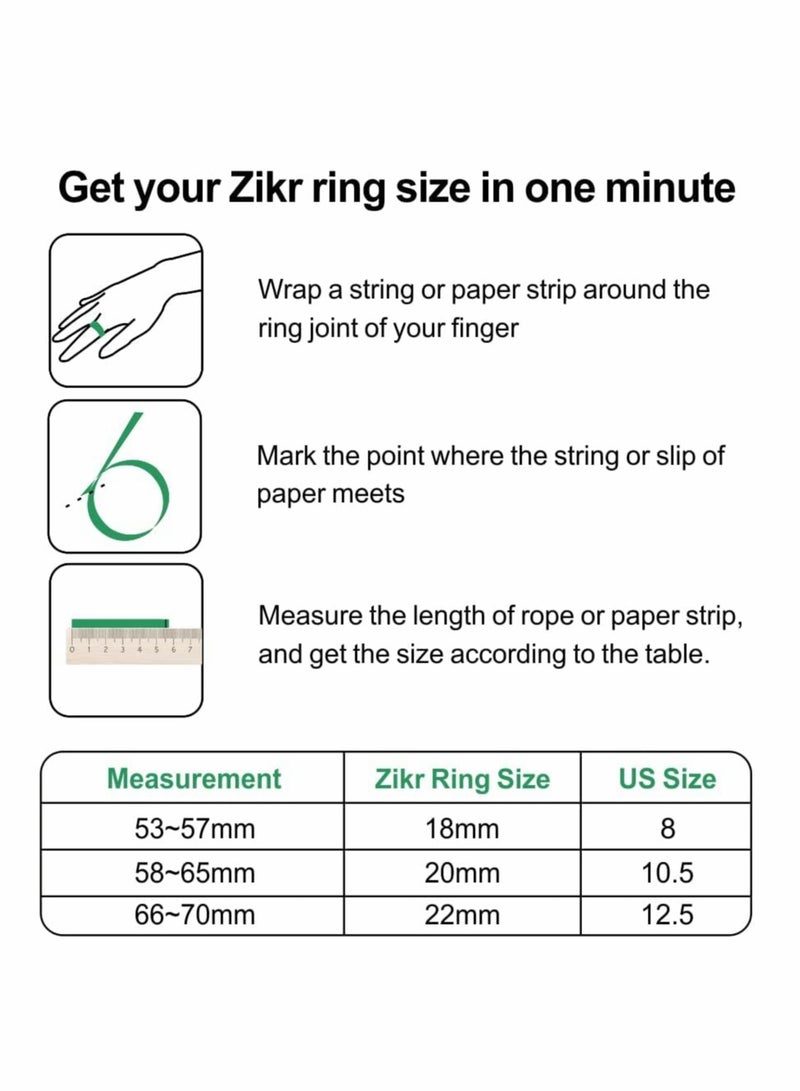 Smart Tasbih Zikr Ring, Prayer timing reminder, OLED display, Tasbih Counter, Smart Ring, Wearable Technology, Waterproof Black - Image 4