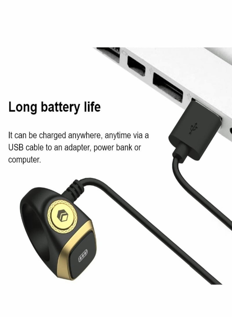 Smart Tasbih Zikr Ring, Prayer timing reminder, OLED display, Tasbih Counter, Smart Ring, Wearable Technology, Waterproof Black - Image 5