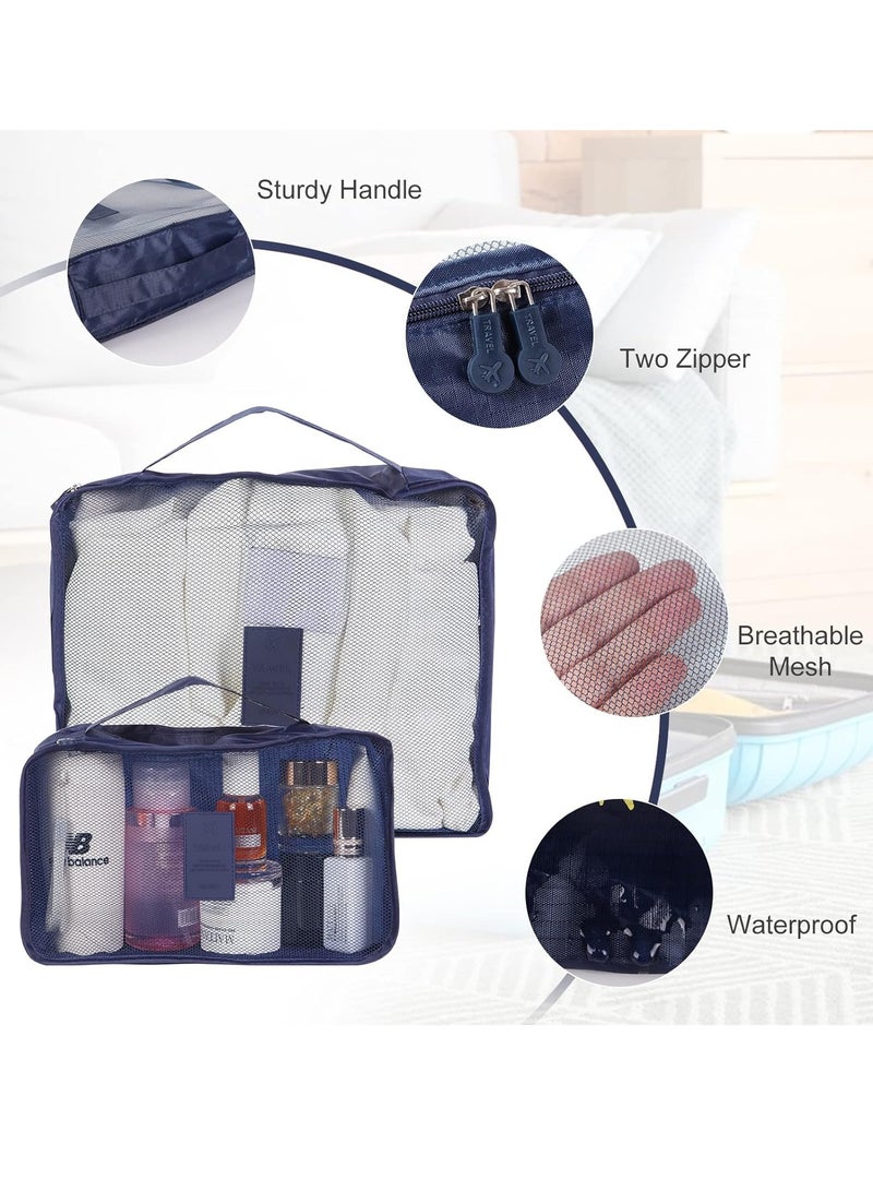 VIUAUAX 6Pcs SET Travel Luggage Organizer Packing Cubes Set Storage Bag Waterproof Laundry Bag Traveling Accessories - Grey  - Image 2