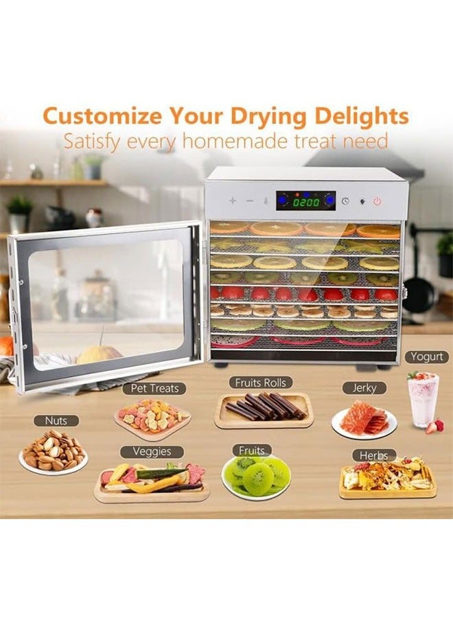 Food Dehydrator, 8 Stainless Steel Trays For Jerky Herbs Fruit, With Digital Timer & Overheat Protection, Recipe Book Included - Image 5