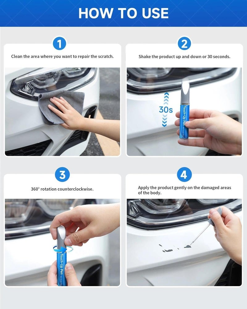 RSACET GAZ/WA8624 Summit White Touch Up Paint Compatible with Cadillac Exact Match Touch Up Paint Car Scratch Repair - Image 5