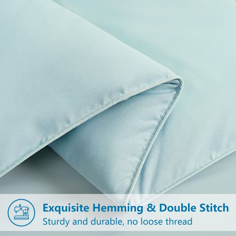 EASELAND Twin Size Down Alternative Comforter - Quilted Duvet Insert for All Seasons, Soft Lightweight with Corner Tabs, Summer Winter Warm Bedding, Aqua 64×88 Inches - Image 5
