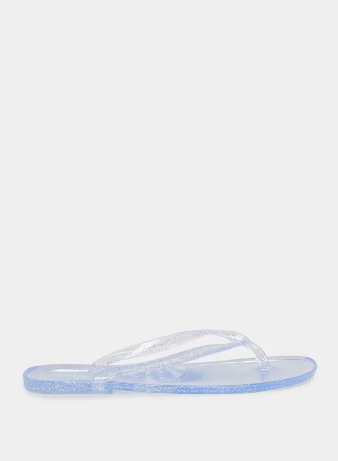 Styli Glossy Glitter Print Flip Flop