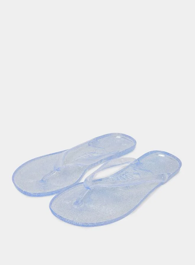 Styli Glossy Glitter Print Flip Flop