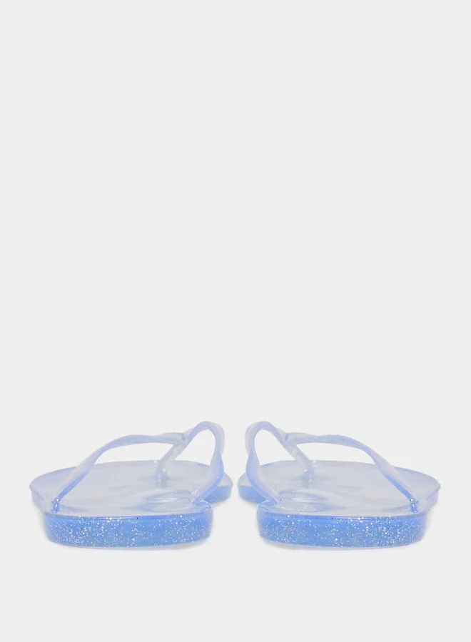 Styli Glossy Glitter Print Flip Flop