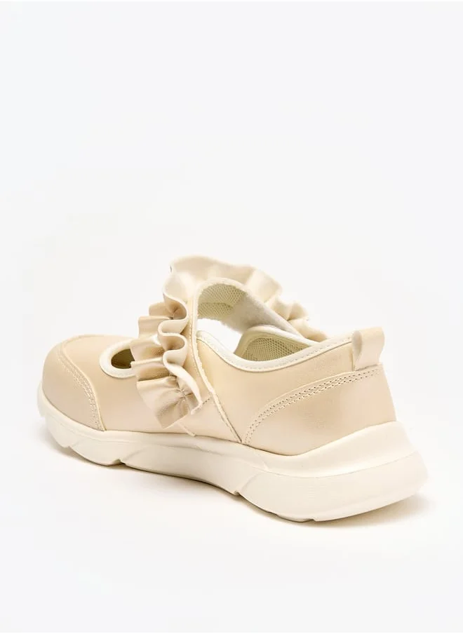 ميسي الصغيرة Girls Solid Lightweight Mary Jane Shoes with Hook and Loop Closure