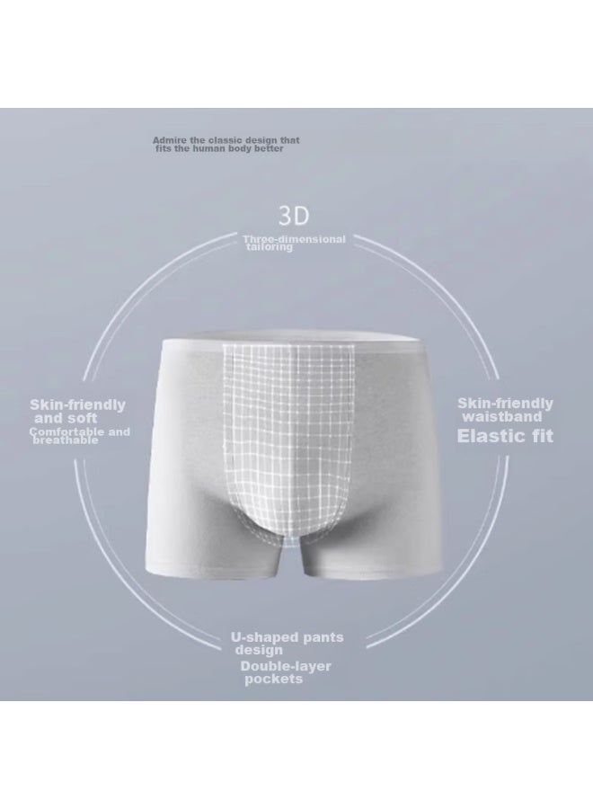 Aimer Disposable Boxer Briefs , No-wash Sterile Travel Men's Underwear, Gray, Size 185 - Image 5