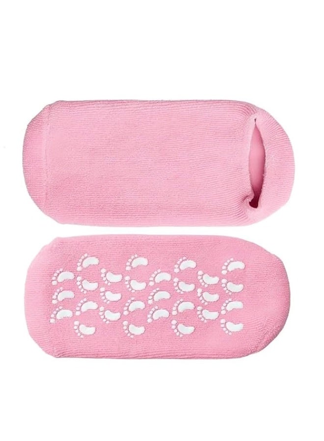 Relax Smart 4 Pieces Silicone Gel Moisturizing Socks – Heel Repair Socks to Soften and Restore Dry, Cracked Feet - Image 1