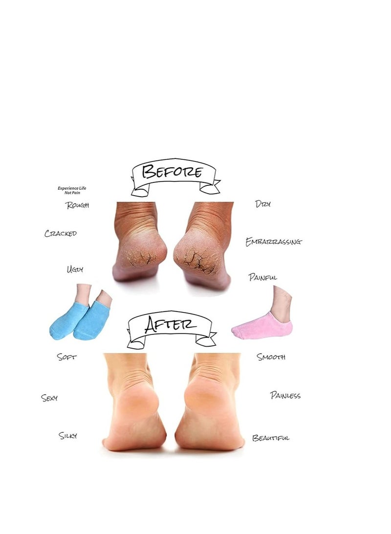 Relax Smart 4 Pieces Silicone Gel Moisturizing Socks To Repair And Soften Dry Cracked Foot - Image 2
