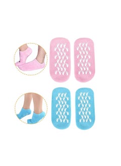 Relax Smart 4 Pieces Silicone Gel Moisturizing Socks To Repair And Soften Dry Cracked Foot  - Image 1