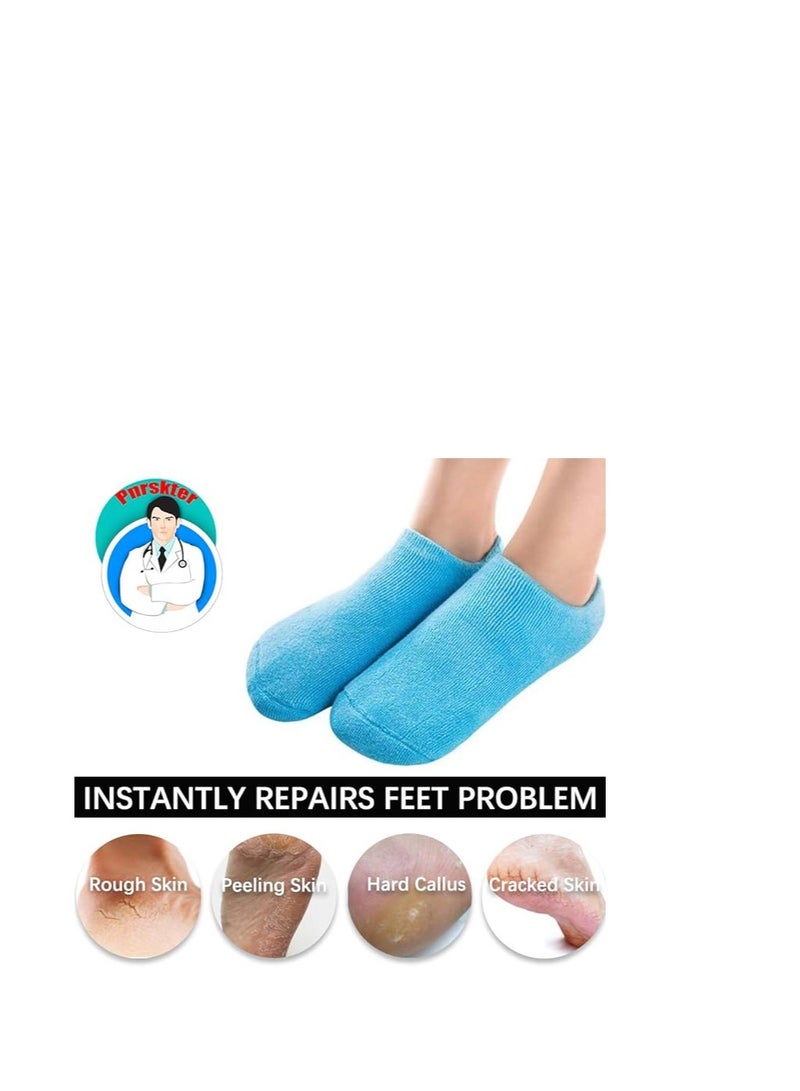 Relax Smart 4 Pieces Silicone Gel Moisturizing Socks To Repair And Soften Dry Cracked Foot - Image 4