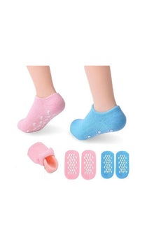 Relax Smart 4 Pieces Silicone Gel Moisturizing Socks To Repair And Soften Dry Cracked Foot  - Image 3