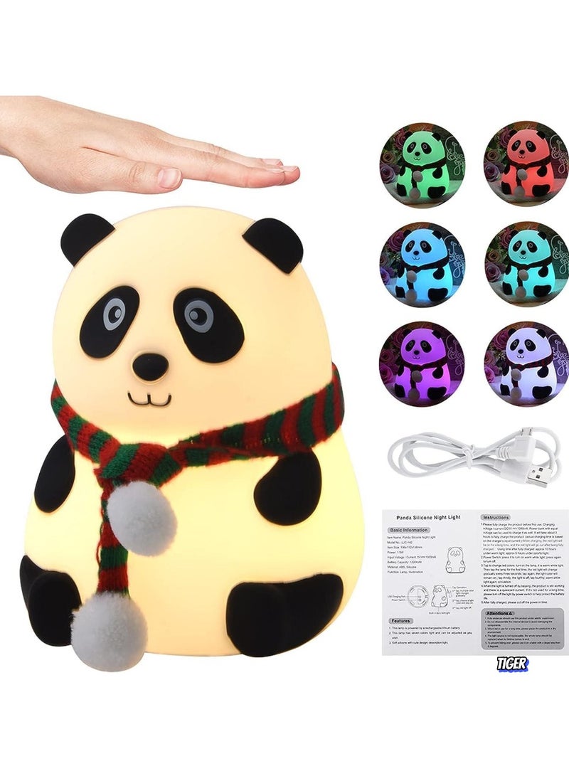 TIGER Panda Lamp with Color Changing Light – USB Rechargeable Night Light for Kids Rooms, Soft LED Glow, Perfect for Sleep, Nursery, and Child’s Bedroom Decor – Fun, Customizable Glow to Match Mood and Room Theme - Image 1