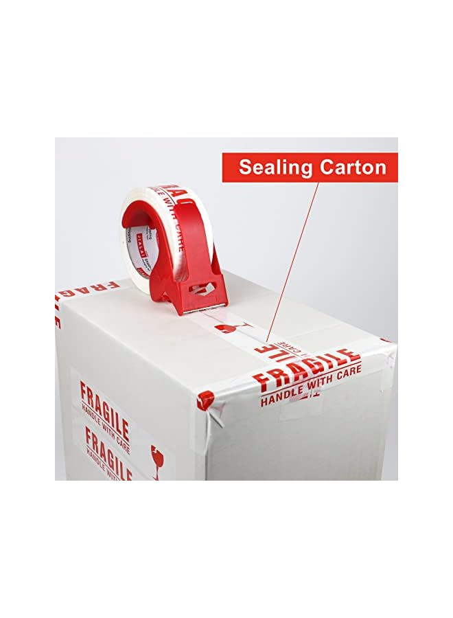 PROMASS 6 Rolls Fragile Sign Packing Tape for Shipping, 2in x 110Yards Heavy Duty Handle with Care Warning Tape for Sealing Parcel Boxes, Moving Boxes Houses, Fragile Product, Precision instrument, Valuables - Image 3