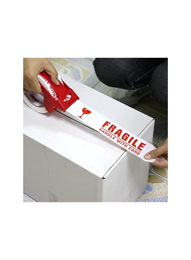 PROMASS 6 Rolls Fragile Sign Packing Tape for Shipping, 2in x 110Yards Heavy Duty Handle with Care Warning Tape for Sealing Parcel Boxes, Moving Boxes Houses, Fragile Product, Precision instrument, Valuables - Image 1