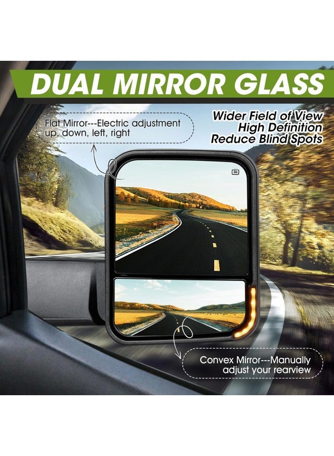 SIZIOM Towing Mirrors for 2002-2008 Dodge Ram 1500/2003-2009 Ram 2500 3500 with Switchback Dynamic Turn Signal/Running Lights, Puddle Lamp, Heated Power Glass, Manual Flip-Up - Image 5