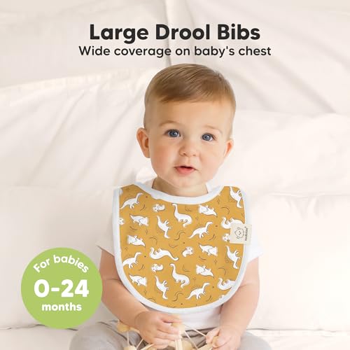KeaBabies 8Pack Organic Baby Bibs for Boys Girls Soft Cotton Drooling and Teething Bibs for Baby Girl Boy Extra Absorbent Easy to Clean Put On for Toddler Newborn Infant 024 Months Mesozoic - Image 3