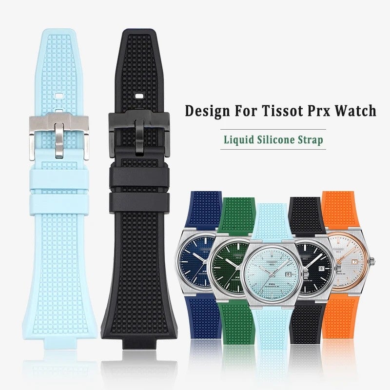 Bluejw Ready to Ship Rubber Replacement Wrist Watch Band for Tissot Prx Rubber Strap Belts Waterproof Liquid Silicone Watchband - Image 2