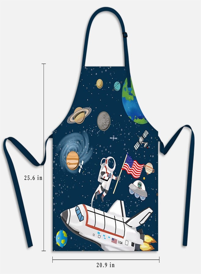 DEABOLAR Kids Apron for Boys, Unisex Apron With Adjustable Neck strap, Kitchen Bib Apron for Cooking Painting Baking - Image 5