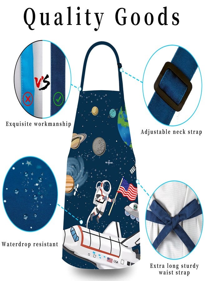 DEABOLAR Kids Apron for Boys, Unisex Apron With Adjustable Neck strap, Kitchen Bib Apron for Cooking Painting Baking - Image 3