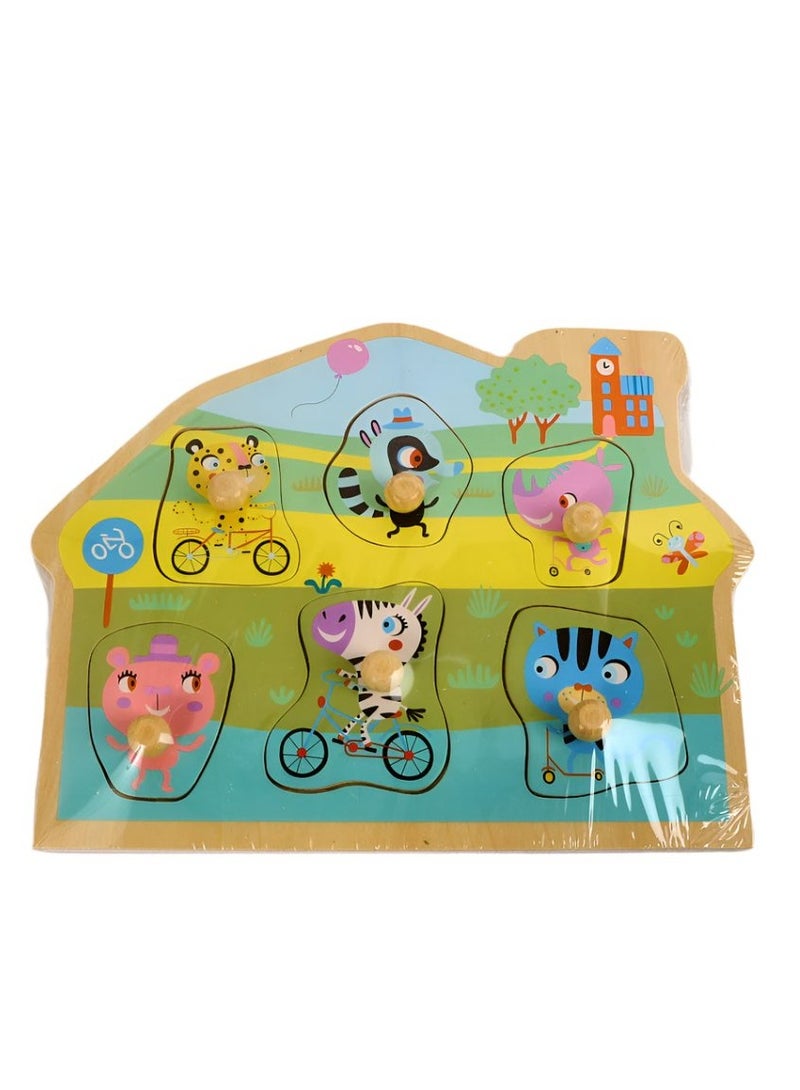 Midi Wooden Puzzle for Toddlers - Cartoon Animals - Image 1