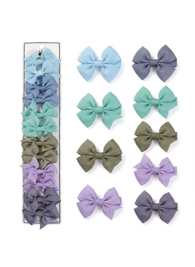 بامبيميسي Enchanted Garden Grosgrain Pinwheel Bow Clip Set (12-Piece)