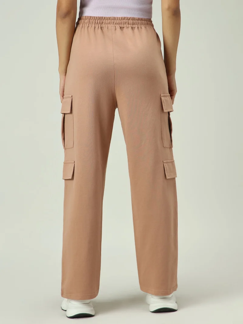 Outzidr  Brown Cargo Pocket Sweatpants  | Best Price UAE