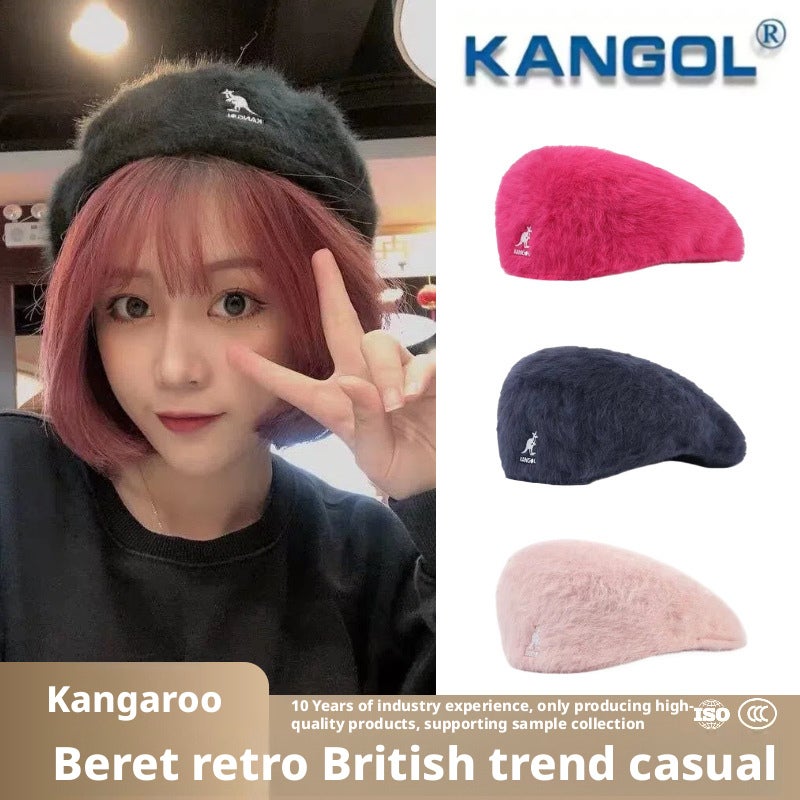 Kangol Rabbit Fur Beret Hat - Painter Hat, Unisex, Fashion - Image 1