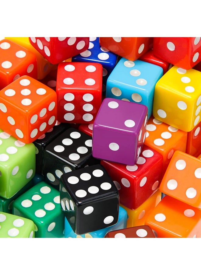 Sratte - 180 Pieces 16 Mm Dice Set 6 Sided Square Corner Dice Mini Dice Standard Game Dice Bulk With 2 Storage Bags For Play Games Like Farkle Bunco Or Teaching Math 18 Colors - Image 1