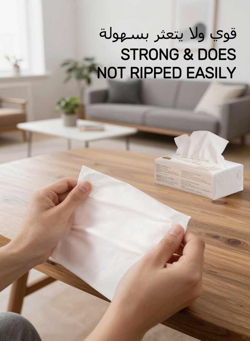 Her Diary HerDiary 4-Ply Facial Tissues, 100 Pulls per Pack (Pack of 10), Ultra Soft & Thick Everyday Tissues, 100% Virgin Wood Pulp, Unscented & Hypoallergenic for Sensitive Skin, Car, Home & Office Use - Image 4