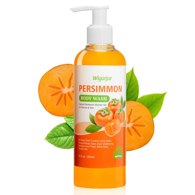wigarjur Persimmon Body Wash for Old People Smell, Natural Deodorant Bar Soap for Strong Odor Smelly Feet Remove, Cleansing Body Deodorizing with Persimmon & Green Tea Extracts - Image 1