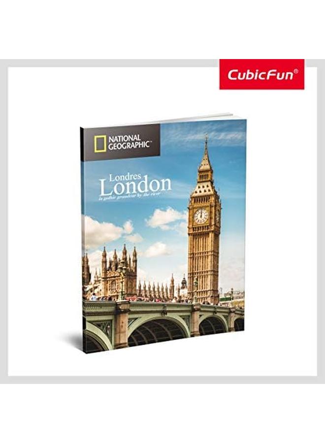 CubicFun National Geographic 3D London Puzzles Britain Architecture Model Kits Toys For Adults And Children The Big Ben With A Booklet Ds0992H - Image 3