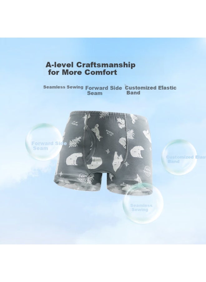 Aimer Kids Modal Boxer Briefs For Boys And Girls 3-pack ملابس داخلية للطالبات بنات' Triangle - دب حلو 130 - Image 4