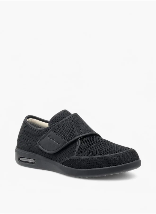 لو كونفورت Men Textured Sneakers with Hook and Loop Closure