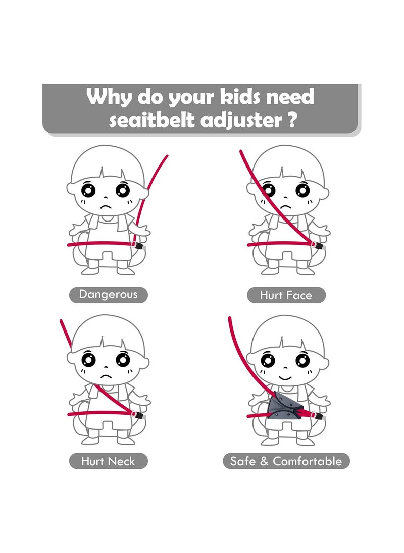 RATSAW - Seatbelt Adjuster for Kids 2 Packs Car Seatbelt Safety Cover Triangle Adjuster Firm Auto Shoulder Neck Strap Adjuster Protective Safety Strap Adjuster Pad Harness - Image 1