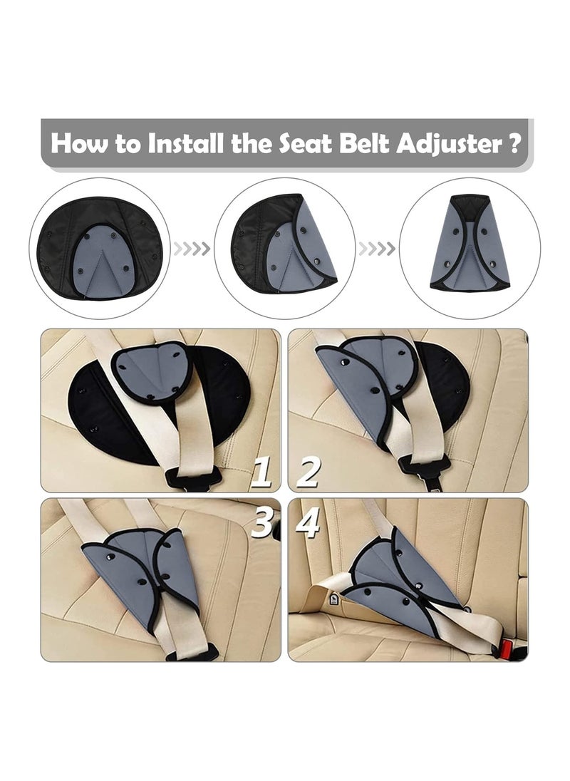 RATSAW - Seatbelt Adjuster for Kids 2 Packs Car Seatbelt Safety Cover Triangle Adjuster Firm Auto Shoulder Neck Strap Adjuster Protective Safety Strap Adjuster Pad Harness - Image 1