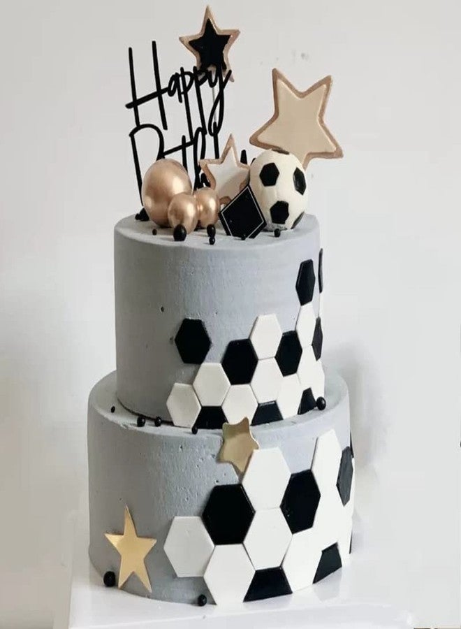 SUNKOOL Soccer Ball Cookie Cutter,Hexagon Cookie Cutter,Football Cake Decorations - 4 Sizes Geometric Biscuit Cutters Sandwiches Pastry Cutter for Birthday Cake Cupcake Decorating Tools - Image 5