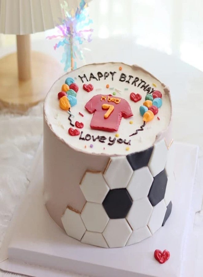 SUNKOOL Soccer Ball Cookie Cutter,Hexagon Cookie Cutter,Football Cake Decorations - 4 Sizes Geometric Biscuit Cutters Sandwiches Pastry Cutter for Birthday Cake Cupcake Decorating Tools - Image 4
