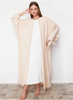 trendyol Stone Comfortable Fit Woven Aerobin Long Cap & Abaya & Abaya TCTSS24KK00005  - Image 5