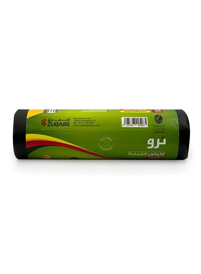 ترو عبوة من 3 - أكياس قمامة رول مضغوط أسود 60 جالون كبير جداً (أكياس حاويات الشارع)، 90x110 سم - 15 كيس × 3 - Image 4